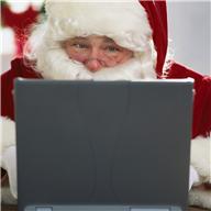 santa on laptop