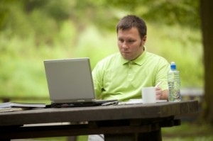 Combine enjoying the outdoors with job searching. 